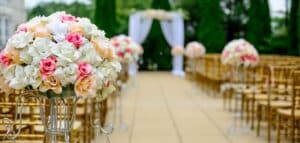 Bouquet à un mariage